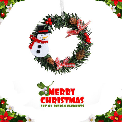 

Tailored Mini Christmas Wreath Decor Wall Door Ornament Garland Xmas Party Decor