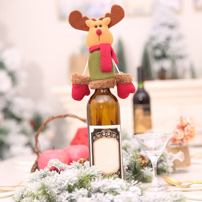 

Toponeto Lovely Cartoon Wine Bottle Cloth Bottle Cap Cover Bar Home Christmas Decoration
