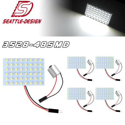 

5X White 1156 BA15S Adapter RV Trailer 48-SMD Panel LED Interior Dome Light Bulb