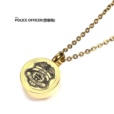 

Silver Pendant United States USMC Army Navy AIR Force Poice FIRE DEPT Memorial Urn Necklace