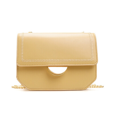 

New ribbed chain small square bag 2019 fashion Korean version of the small fragrance pu shoulder bag tide simple girlfriends handbags