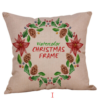

Tailored Happy Christmas Pillow Cases Linen Sofa Cushion Cover Home Decor Pillow Case