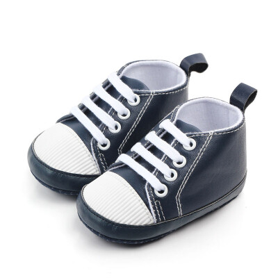 

2019 Newborn Baby Sneakers Baby Crib Shoes Girls Toddler Princess Solid Soft Sole Shoes For Christmas Gift Infant First Walkers