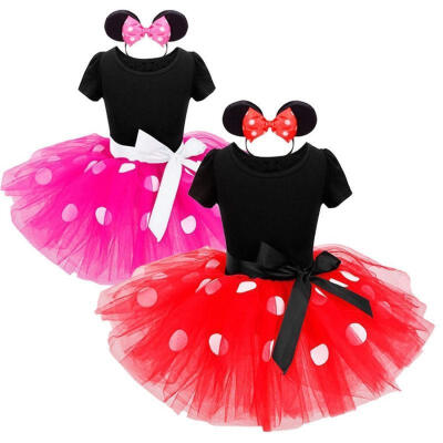 

Toddler Baby Kids Girls Princess Cartoon Minnie Cosplay Tulle Tutu Party Dresses