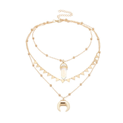

1PC Sequin Clavicle Necklace Moon Pendant Choker Necklace For Women Bijoux Necklaces Pendants Gold Color Boho Layer Chocker