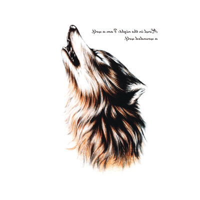 

〖Follure〗Environmental Waterproof Disposable personalized Roar Wolf Tattoo Stickers