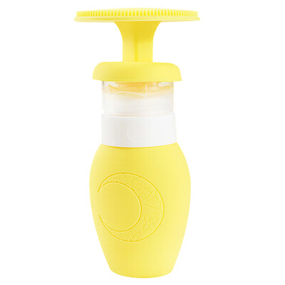 

2-in-1 70ml Portable Silicone Squeeze Bottle with Detachable Cleaning Face Brush Shampoo Lotion Container Empty Bottles Travel Acc