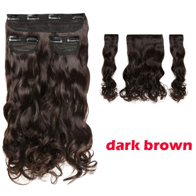 

20" Clip In Hair Extension 3 Pcs 8 Clips 34 Full Head Real Thick Hairpiece Clip In Curly Straight Synthetic Heat Resistant Hair