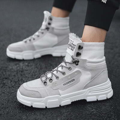 

Retro Martin boots mens high canvas casual British wind high to help the trend of wild tooling shoes