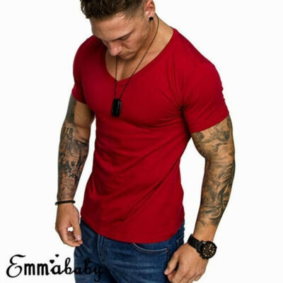 

Men&39s Short Sleeve Slim Fit Blouse Shirt Summer Casual Muscle Tee Tops Shirts