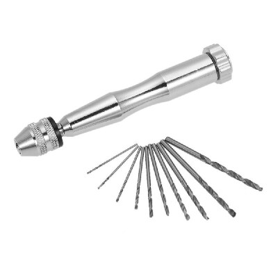 

03-35mm Mini Hand Drill Set with 10pcs High-speed Steel Twist Drill Bit Set High Quality Drill Bit Holder Hand Drill Little Pin