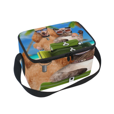 

ALAZA Lunch Box Insulated Dog And Cat Travelers Lunch Bag Large Cooler Tote Bagfor Men Women