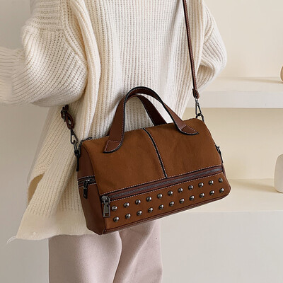 

Ins Scrub bag handbags new 2019 Korean version of the fashion texture wild shoulder bag shoulder Messenger Boston bag