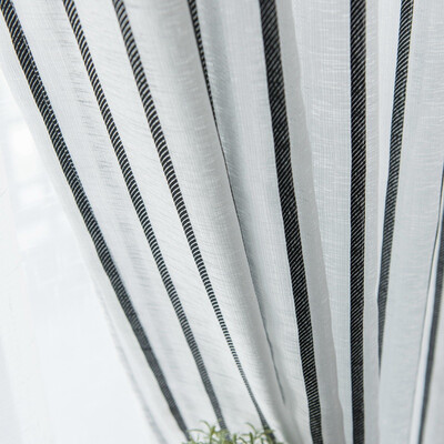 

Nordic Style Stripe Tulle Curtains Home Decor Valance Simple Stripes Clear Window Drapes Modern Bedroom Decoration