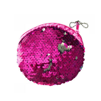 

Fashion Women Sequins Portable Keychain Change Purse Round Wallet Coin Bags