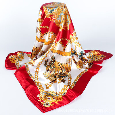 

Korean version of the silk scarf large square scarf satin scarf chain large square factory outlet