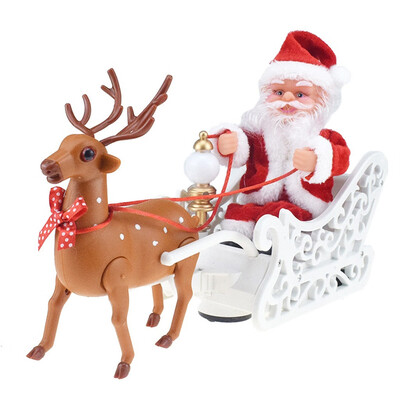 

Gobestart Christmas Santa Claus in Sleigh with Reindee Deer Ornaments Xmas New Year Gifts