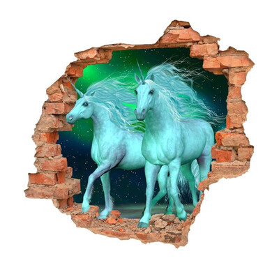 

3D Unicorn Vinyl Wall Stickers Kids Living Room Nursery Decals Home Diy Decor