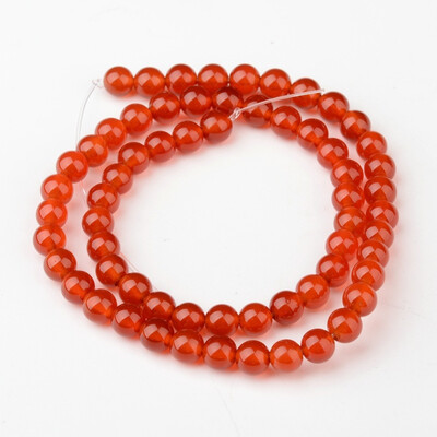 

Gemstone Beads Strands Natural Carnelian Dyed Round DarkOrange 6mm Hole 08mm about 65pcsstrand 1516"