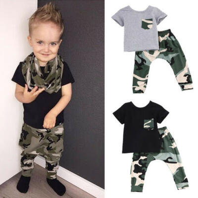 

Summer Toddler Newborn Baby Boy Romper T shirt Tops Pants Outfit Set Clothes AU