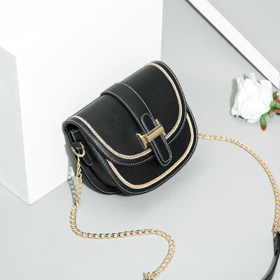 

Womens fashion Korean version of foreign air chain single shoulder bag fashion 100 lap slant bag horse saddle bag
