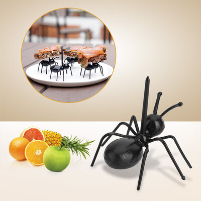 

12Pcsset Cute Eco-friendly Plastic Mini Ant Fruit Serving Fork Home Kitchen Party DecorationDessert ForkFruit Fork