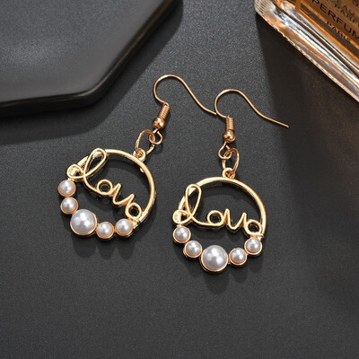 

Stud Earrings Set High Imitation Pearl Moon Flower Love Declaration Necklace Stud Ear Moon Exquisite Simple Valentines Day Gift