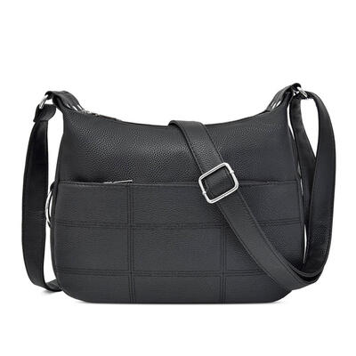

Solid Color Lattice Shoulder Packs PU Leather Women Large Crossbody Bags