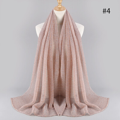 

Muslim headscarf stretch gold silk high-end fashion Hui womens headscarf hijab accessories foreign trade wholesale