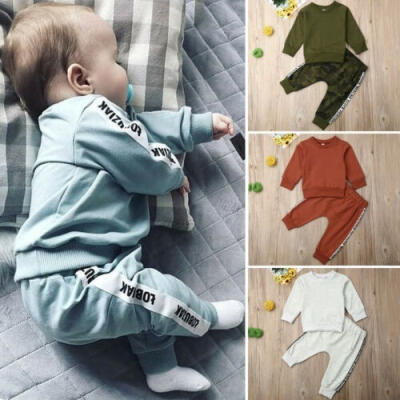 

Toddler Baby Girl Boy Winter Clothes T-shirt TopsLong Pants Outfit Tracksuit