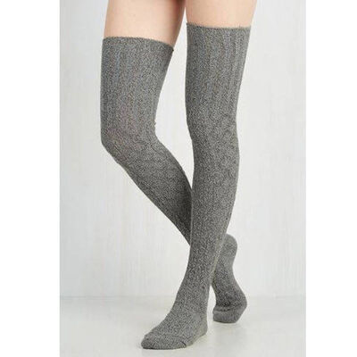 

Women Lady Wool Warm Knit Over Knee Thigh High Stockings Socks Pantyhose Tights