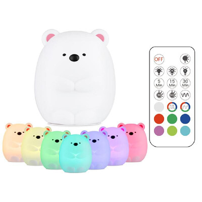 

Night Light for Kids Children Toy Gift Bedroom Home Baby Nursery Light Remote Control RGB Touch Sensor Silicone Light Rechargeable