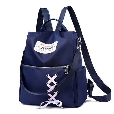 

Tailored Fashion Girl Nylon Solid Color Anti-Theft Travel College Backpack Straps Handba