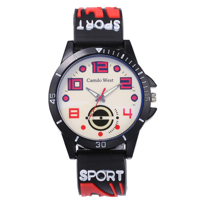 

New hot mens sports silicone watch student casual outdoor quartz watch mens section