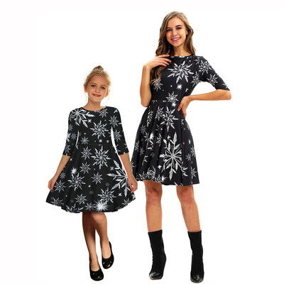 

Tailored Women Fashion Mom Me Long Sleeve 3D Print Christmas Xmas Dress Clothes