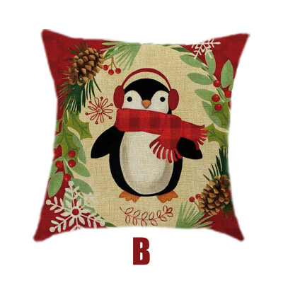 

Tailored Cotton Linen Christmas Pillow Case Sofa Car Throw Cushion Cover Home Decor