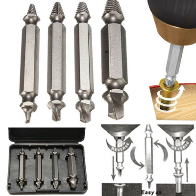 

4PCS Set Speed Out Screw Extractor Drill Bits Tool Broken Damaged Bolt Remover