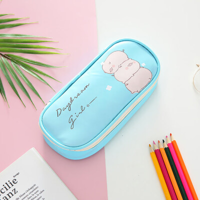 

Toponeto Cute Cartoon Student Leather Pencil Pen Case Box Makeup Pouch Brush Holder Bag