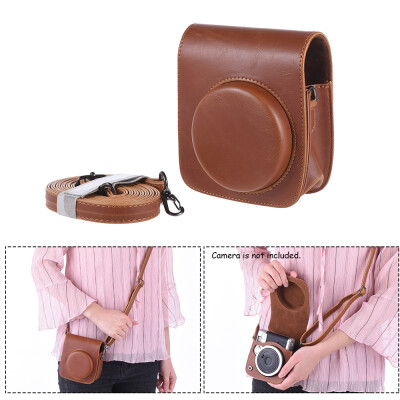 

Vintage PU Protective Camera Case Bag Pouch Cover Protector w Strap for Fujifilm Instax Mini 90 Instant Film Camera