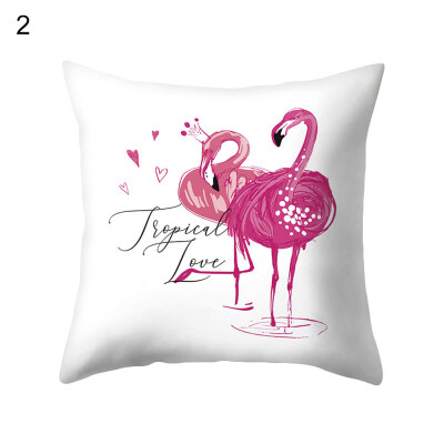 

Fashion Flamingo Flower Pillow Case Cushion Cover Home Office Cafe Decoration