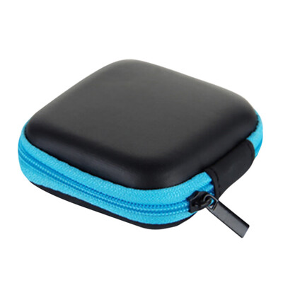 

Gobestart Mini Zipper Hard Leather Earphone Storage Bag Earphone Pouch Box