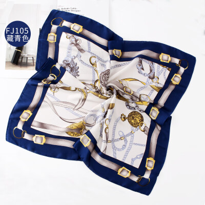 

Silk scarf female spring&autumn square scarf Korean decorative art wild scarf Korean version of the contrast color silk cotton scarf FJ105