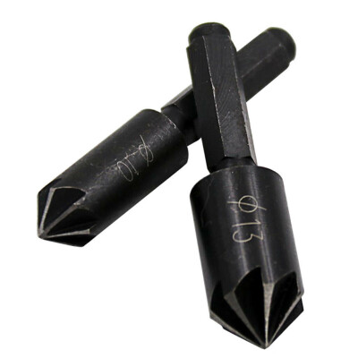 

〖Follure〗Chamfering Cutter Drill Bit Wood Work Cutting Carbon Steel Seven-edged 2Pcs