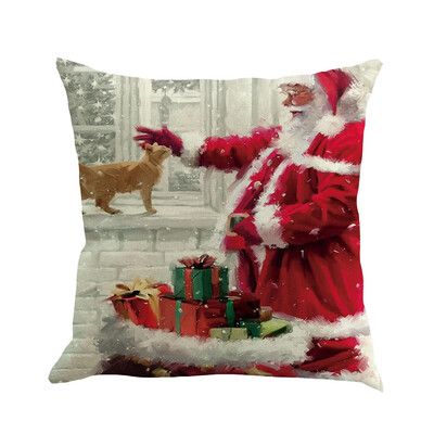 

Tailored Christmas Cotton Linen Sofa Car Home Waist Cushion Cover Throw Pillow Case