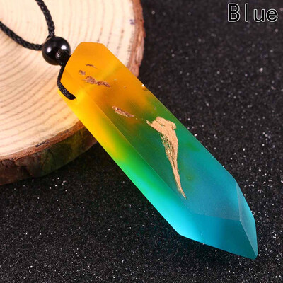 

Resin Wood Colorful Pendant Handmade Necklace Rope Unisex Jewelry