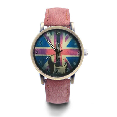 

Bronze flag watch rice flag flag British flag guitar universal watch denim fashion watch