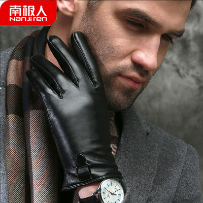 

Antarctic gloves mens winter riding windproof cold plus velvet thick warm motorcycle touch screen mens leather gloves NM-633 black L
