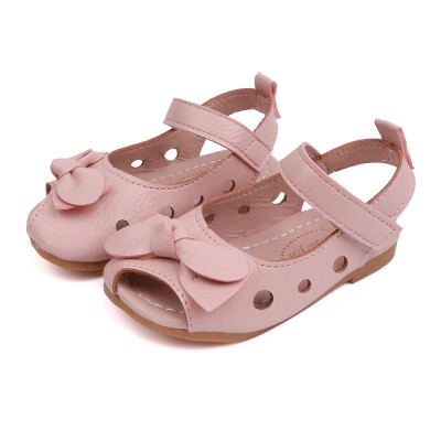 

New Summer Kids Girls Shoes Fashion Leathers Children Sandals Sweet Toddler Baby Anti-slip Hollow Out Bow Shoes