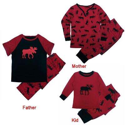 

Women Christmas Family Look Pajama Set Reindeer Printed Sleepwear Nightwear Family Matching Outfit Father Mother Kid T-Shirt Pants