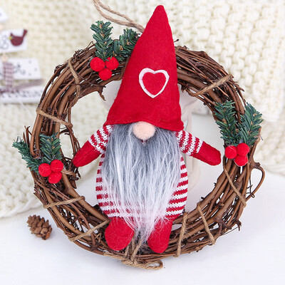 

Gobestart Doll Little Doll Rattan Ring Pendant Garland Window Hanging Decoration Supplies